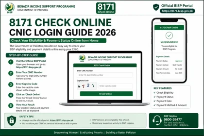 8171 check online CNIC login guide 2026 on official BISP portal