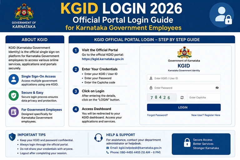 KGID Login 2026 official portal login guide for Karnataka government employees