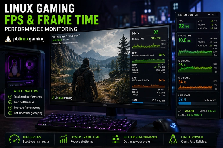 Linux gaming FPS and frame time performance monitoring