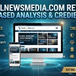 VocalNewsMedia com review showing the website homepage and credibility assessment